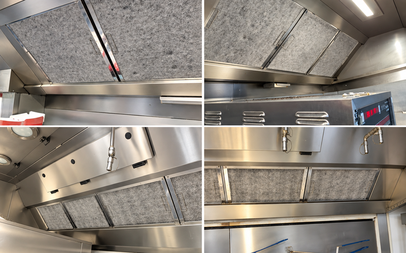 Guardian wool filters installed in commercial kitchen canopies